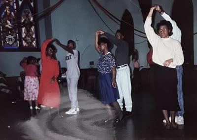 Debutante Cotillion choreographed dance practice, 1989