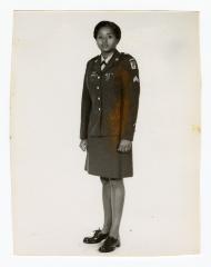 Eleanor Rochelle Ringgold in army uniform 1978