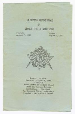 Obituary of George Elbert Nickerson