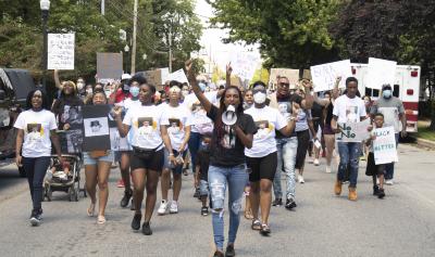 Marching down High Street