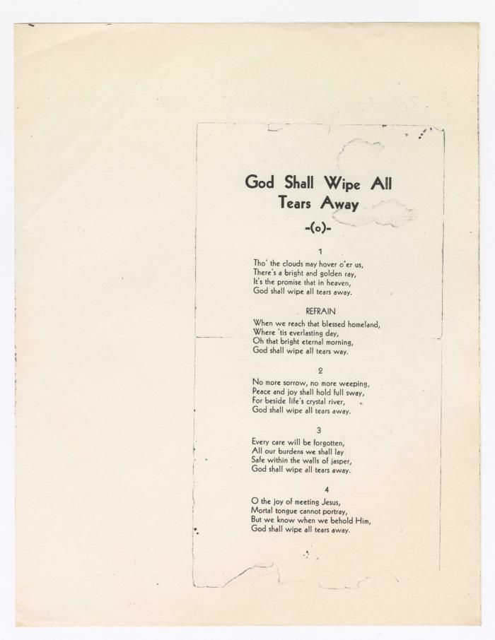 "God Shall Wipe All Tears Away"