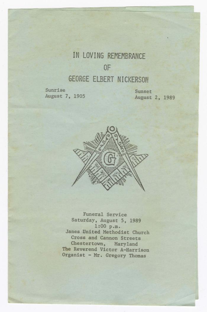 Obituary of George Elbert Nickerson