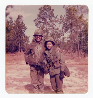 Eleanor Rochelle Ringgold and friend in uniform 