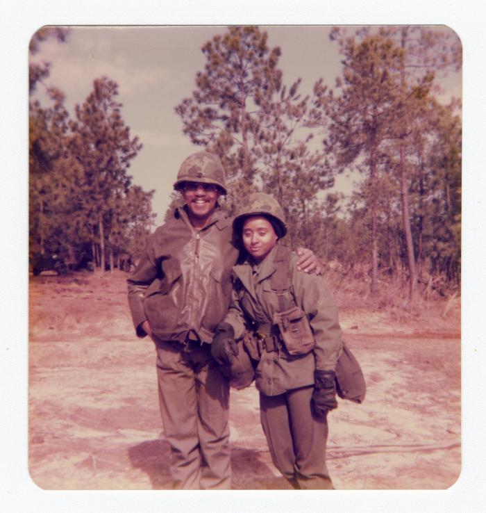 Eleanor Rochelle Ringgold and friend in uniform 