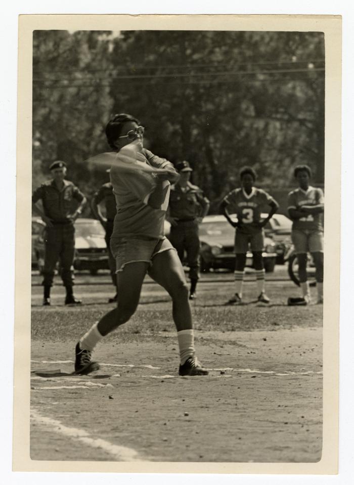 Eleanor Rochelle Ringgold playing baseball