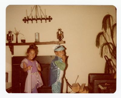 Kanisa Tiffany Johnson and child playing dress-up