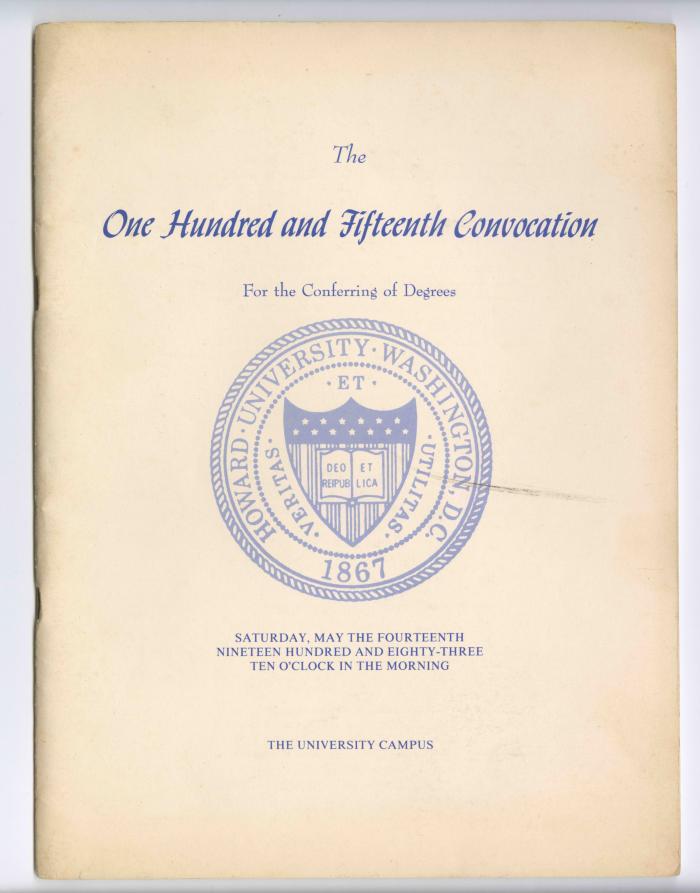 1983 Howard University Convocation program