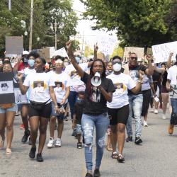 Marching down High Street