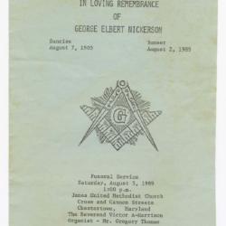 Obituary of George Elbert Nickerson