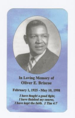 In loving memory of Oliver Briscoe